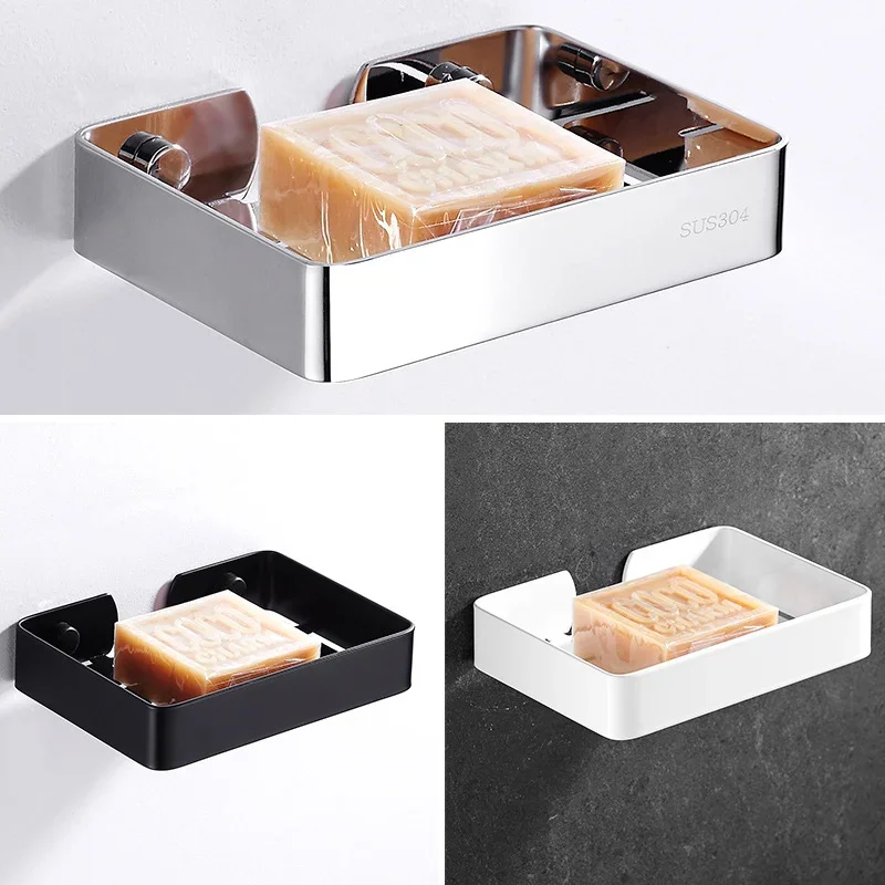 1 Set di portasapone a parete in acciaio inossidabile contenitore per il bagno portasapone per uso domestico esteso portasapone quadrato per doccia