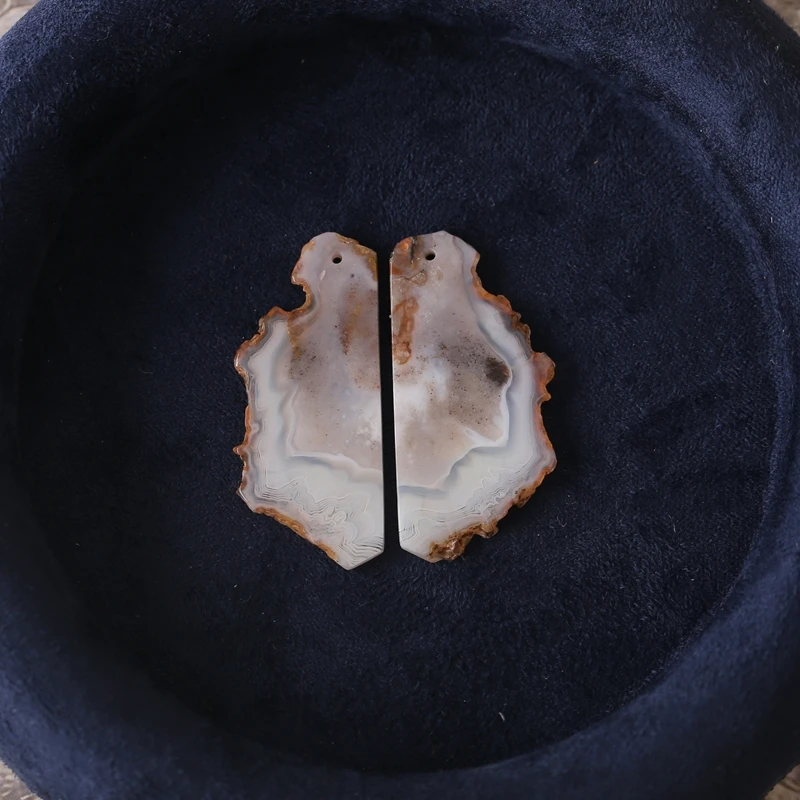 

Women's Natural Stone Crazy Lace Agate Nugget Handmade Earring Bead 37x16x2mm 5g Jewelry Accessory