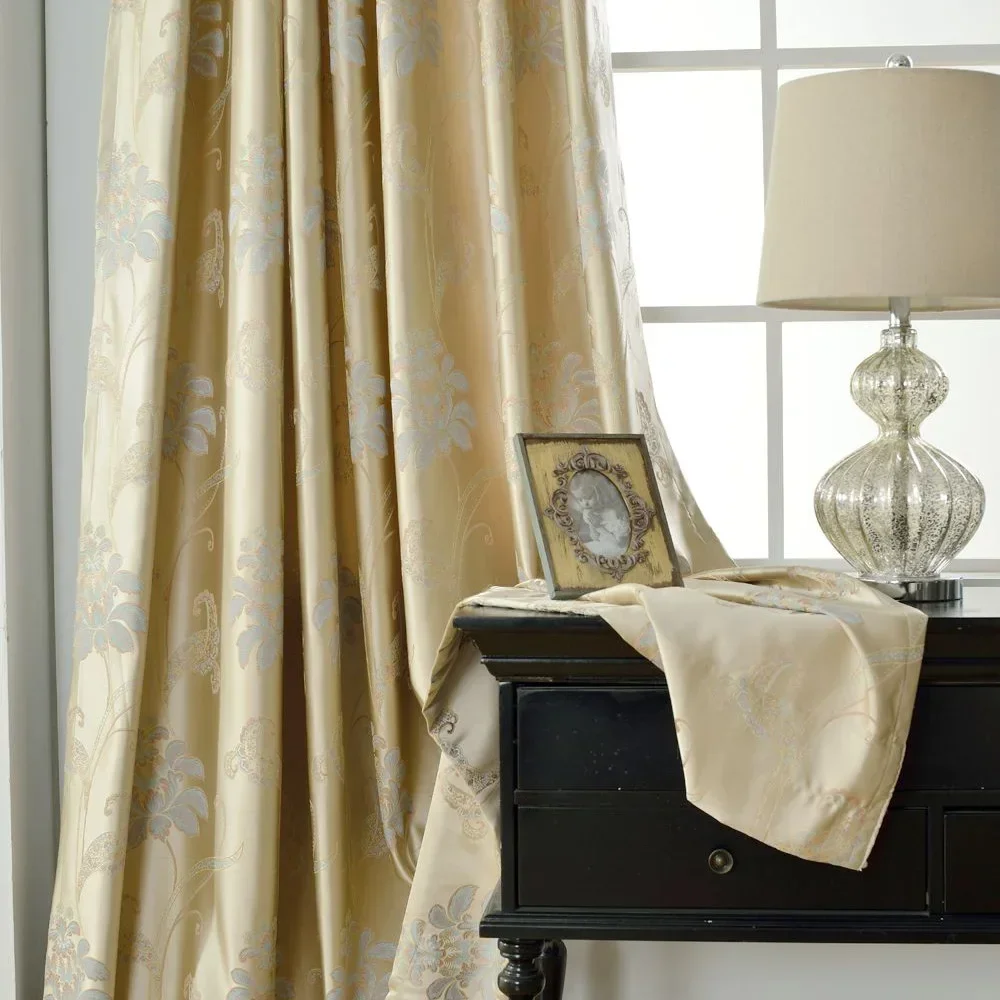 Modern New Chinese High-precision Jacquard Light Luxurious Window Curtain Decor Curtains for Living Dining Room Bedroom