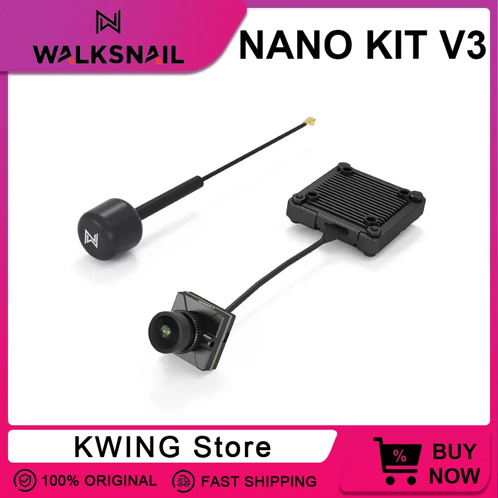 

Walksnail Avatar HD Nano Kit V3 / V3 VTX ONLY / V3 CAMERA ONLY 1080P/60fps 4:3 32G memory 500mW/3.1-13V for FPV Drone