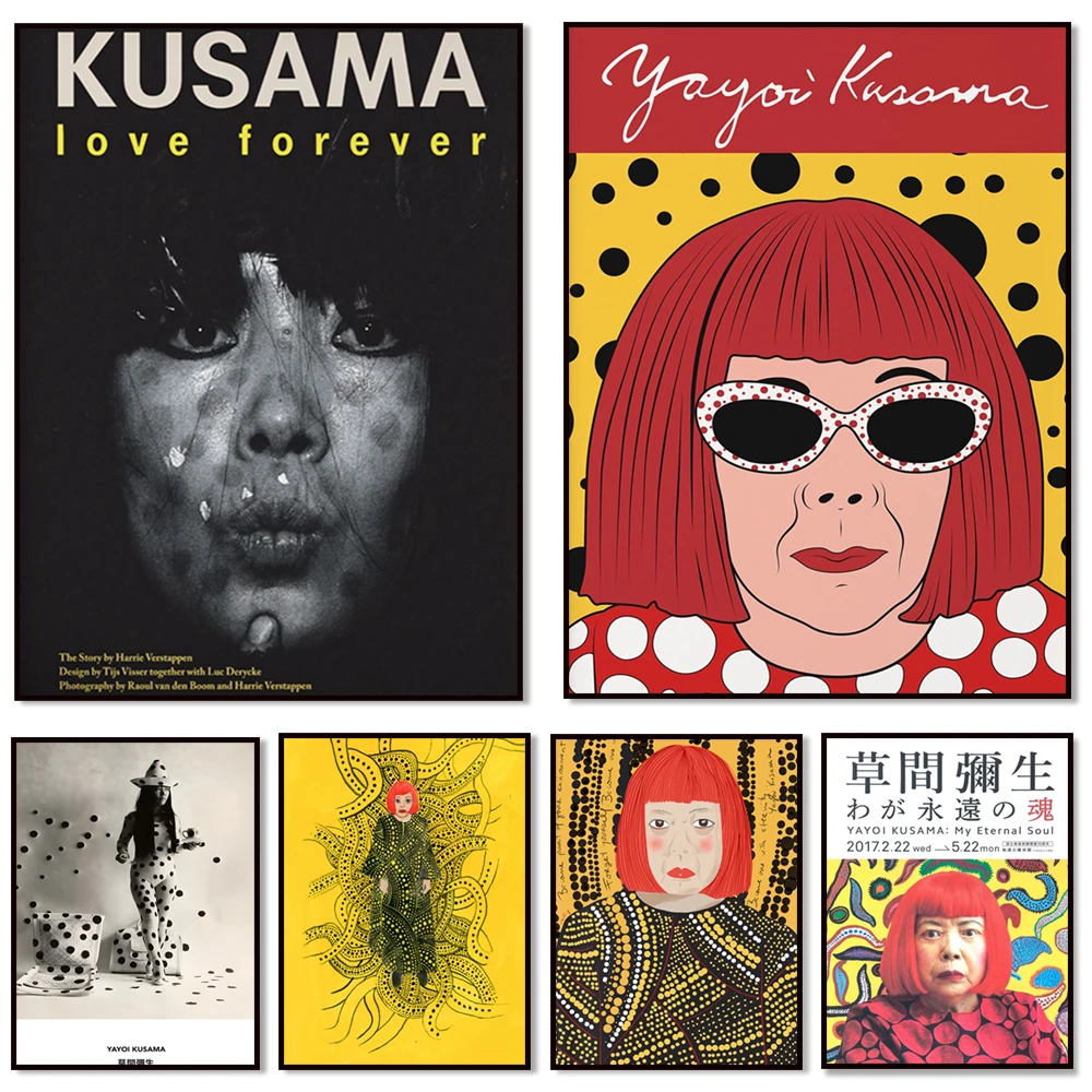 Kusama Yayoi Japanese print, only one polka dot artist, founder, quote, feminist, inspired print wall art decoration poster