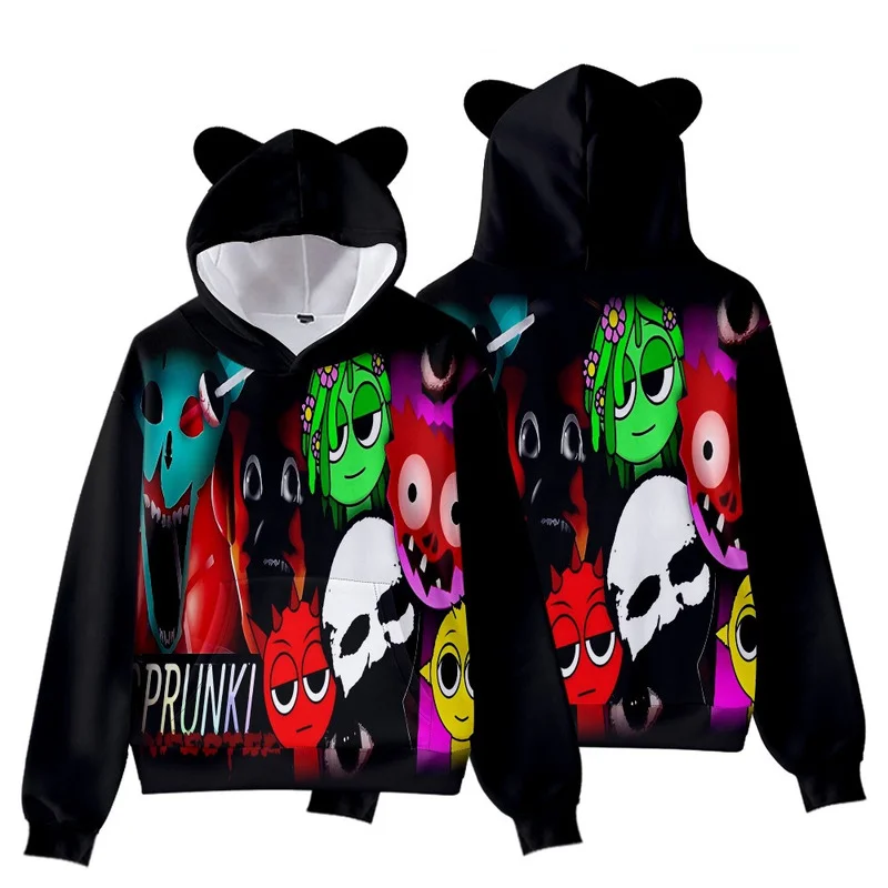 Sprunki Hooded Sweater Horror Sprunki  Hooded Sweater For Children Winter Clothing Fashion Hooded Wenda Oren Incredibox  Hooded