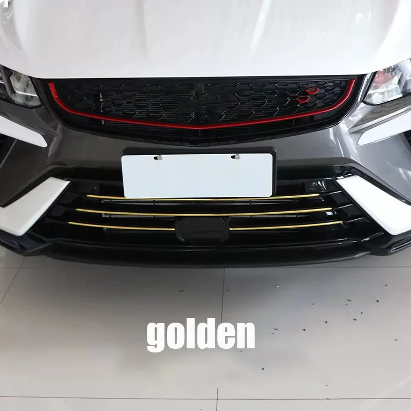 Lower grille decoration bright strip PVC material car exterior decoration for Geely Coolray SX11 2023 2022 2021 2019