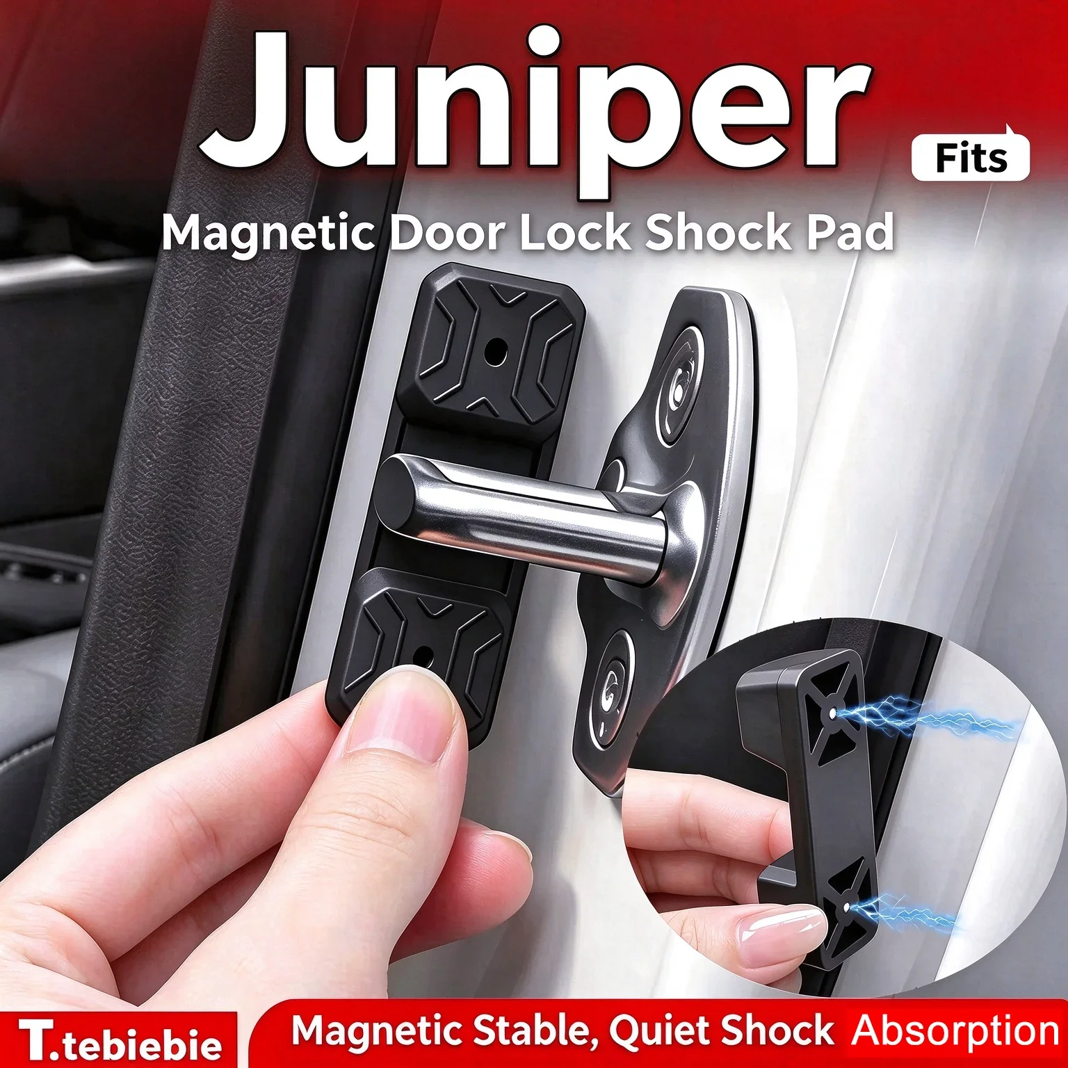 2Pcs Magnetic Silicone Car Door Latch Buffer Shock Pad Reduce Closing Noise Anti-Vibration Door Lock Protector Accessories