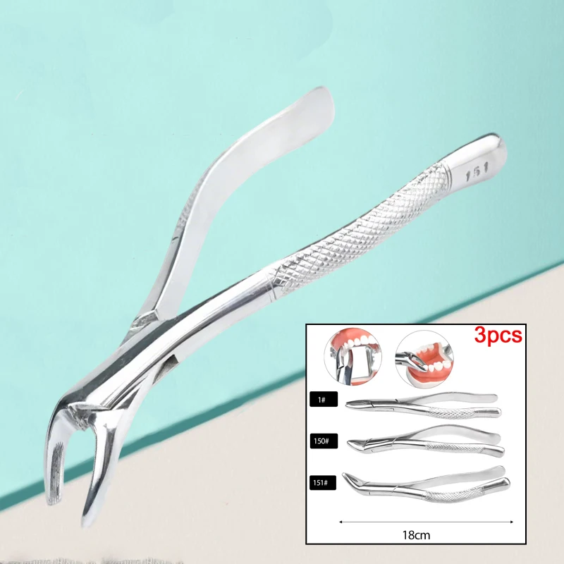

3pcs Professional Dental Extraction Forceps Surgical Tool for Dentist - Adult Tooth Extracting Pliers & Kit
