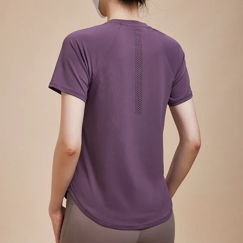 

Women's Quick Dry Mesh T-shirt Loose Fit Breathable Workout Gym Top Yoga Sportswear with Short Sleeves for Zumba Running Fitness