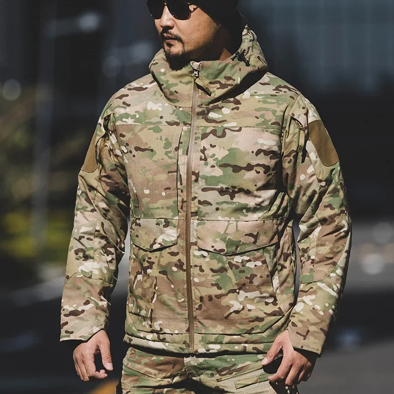 MCAP Snow Camo  Tactical thermal reflective cotton jacket MM14 camouflage men\'s winter cold proof M65 jacket windbreaker
