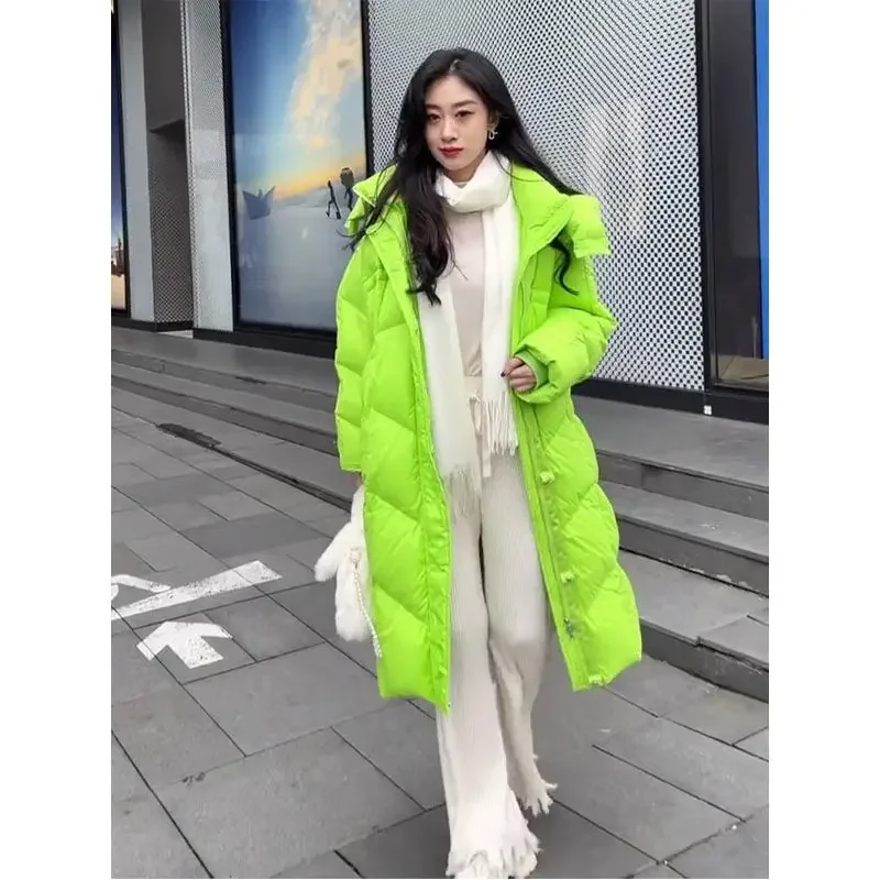 Cotton-padded Girl in The Long Winter New Thick Warm Niche Design Sense Small Bread Coat Pure Color Winter Clothes Women Fashion