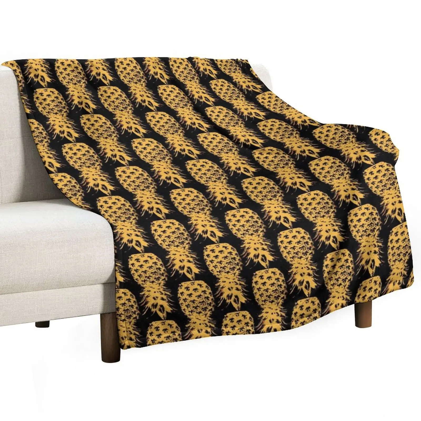 Swinger Lifestyle Upside Down Pineapple Throw Blanket Flannel Fabric Vintage Blankets