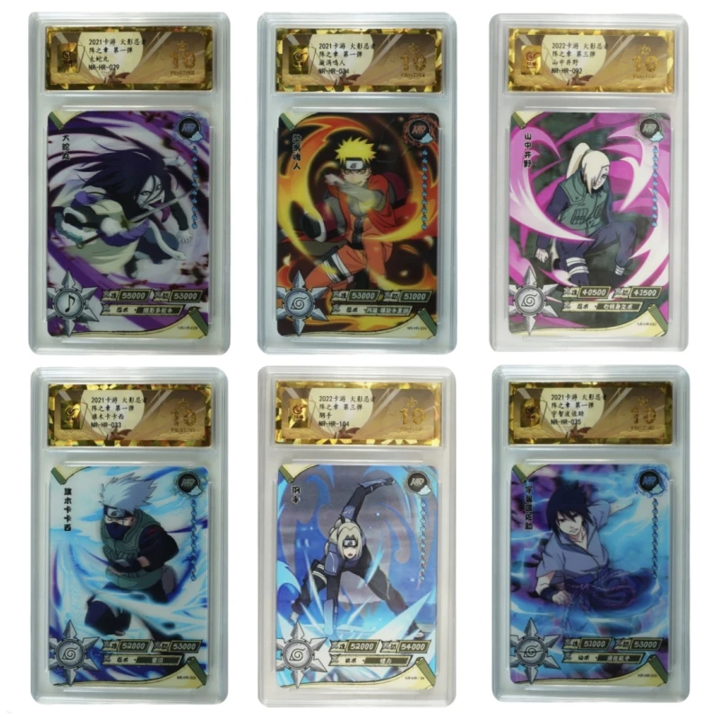 KAYOU Naruto collectible card cartoon anime Orochimaru Uchiha Sasuke HR rating 10 explosive gold card collectible toys kids gift