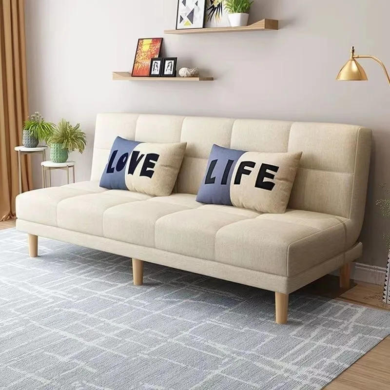 Sofa minimalist cat-scratch leather sofa bed, small apartment integrated dual-use foldable  bed, office folding