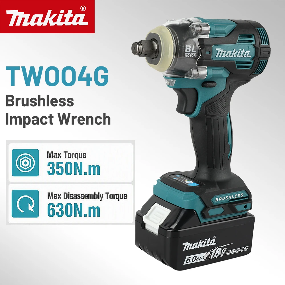 For Makita 18V Battery Pins TW004G Brushless Electric Wrench, Rechargeable Drill Driver Power Tool