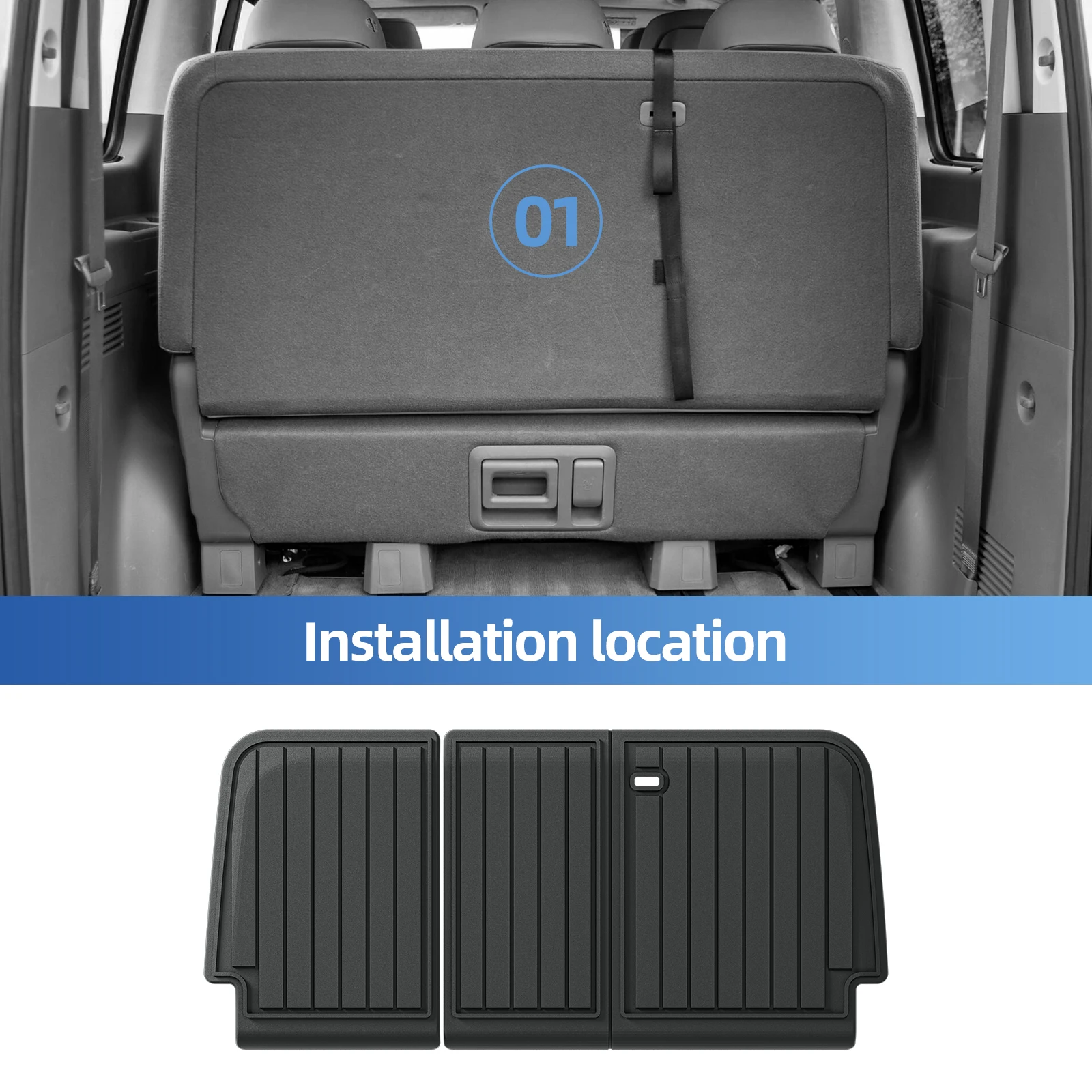 

Right Drive for Hyundai Staria 7Seater 2021-2026 (Fuel Version) Car Floor Mats Cargo Trunk Pad TPE 3D Black Waterproof