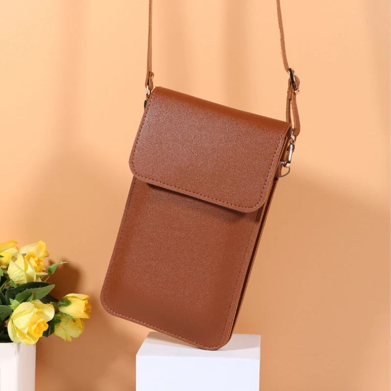 Ladies Touch Screen Cell Phone Purse Smartphone Wallet PU Leather Shoulder Strap Handbag Women Bag Fashion Mobile Wallet 2022