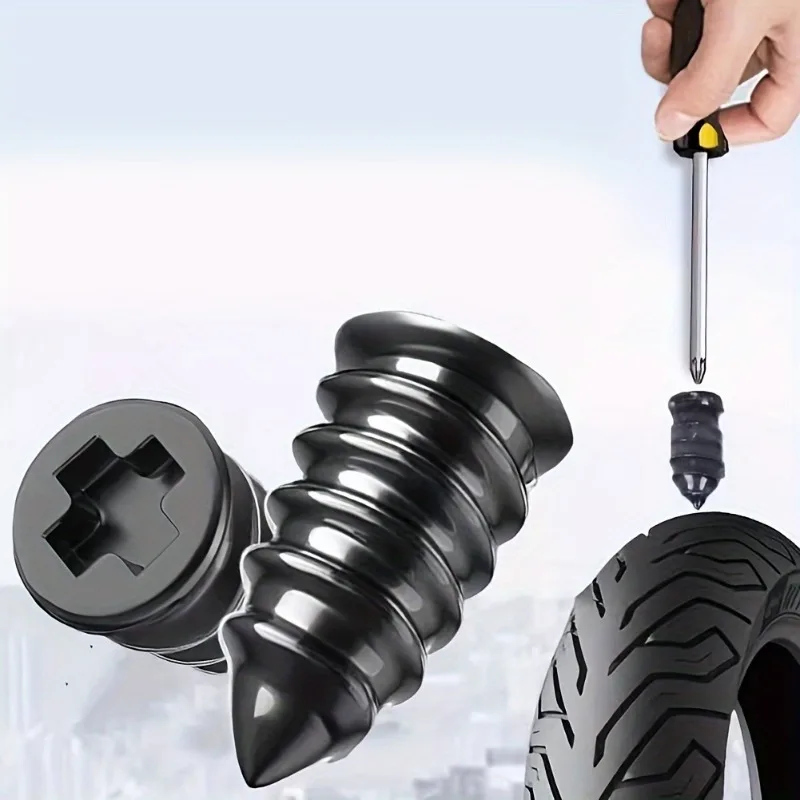 40PCS Spiral Tire Repair Kit 20 Large+20 Small Plugs Car Motorcycle Bike Emergency Fix Fast Durable