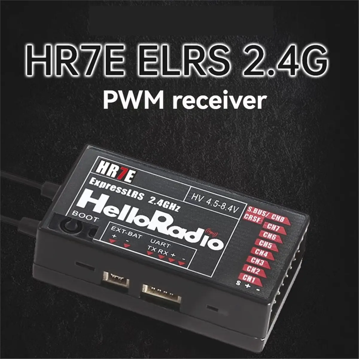 HR7E 2.4GHz ELRS PWM Receiver ExpressLRS Protocol High Sensitivity Long Range RX for Fixed Wing RC FPV Drones