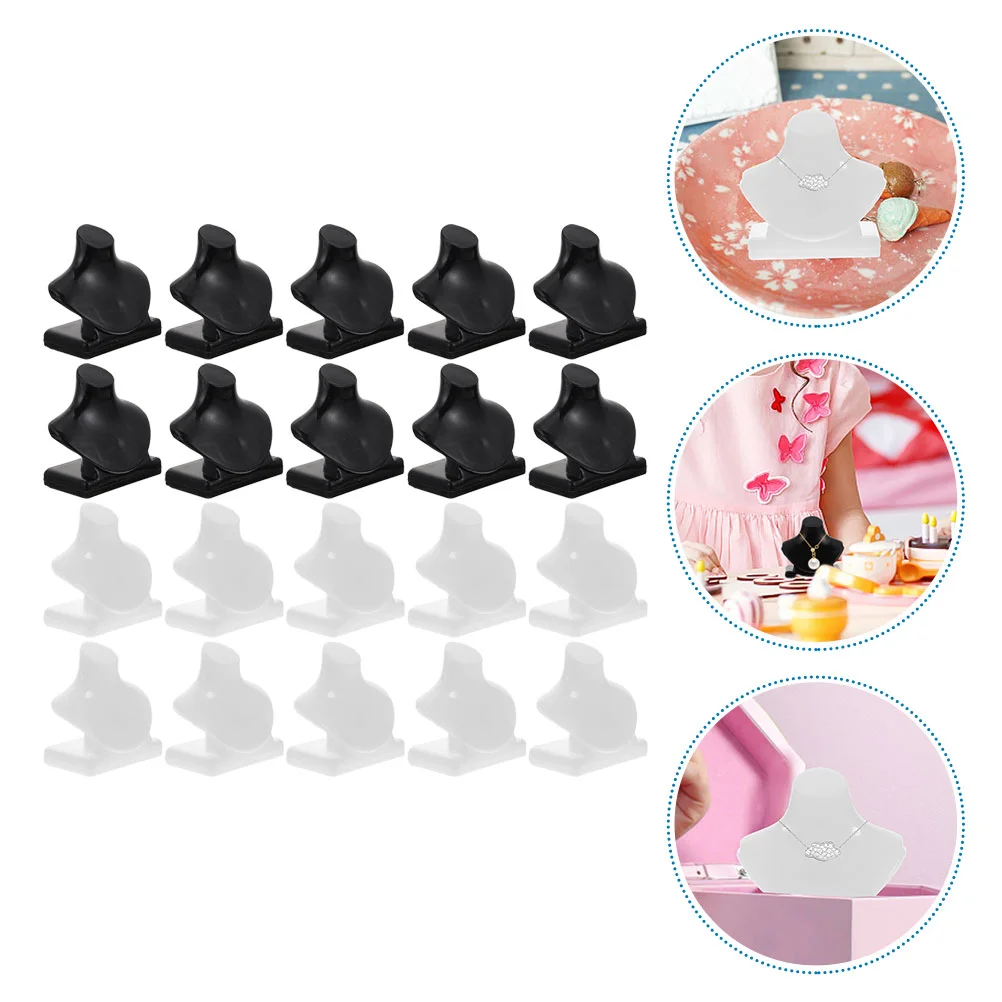 20 Pcs Necklace Holder Compact Jewelry Stand Pretend Play Toys Playing House Models Mini Practical Plastic Kid Accessory