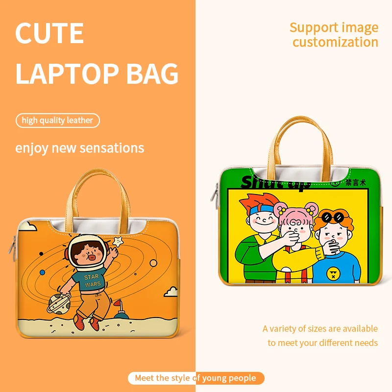 PU Laptop Bag Laptop Sleeve Comic Originality Cover12 13 14 15 17 inch  Handle Bag For Macbook/HP/Asus/Acer/Lenovo Carrying Case