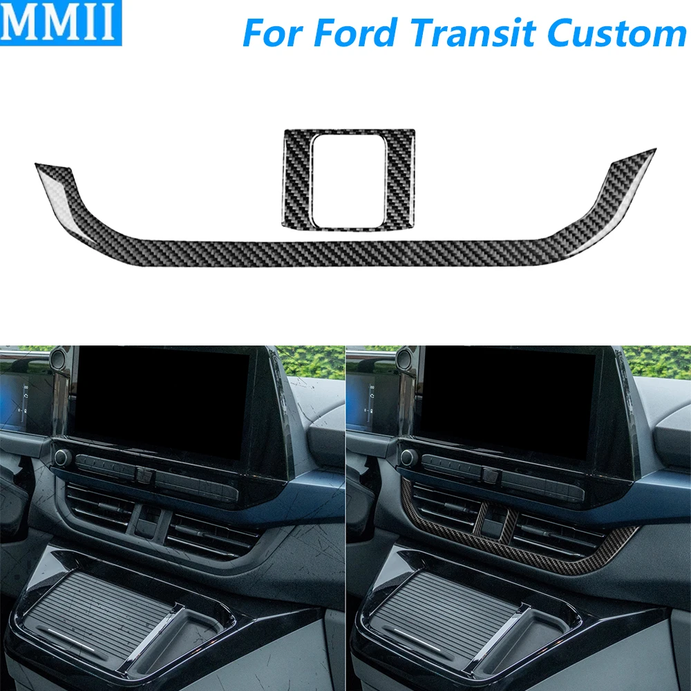 For Ford Transit Custom V700 2023-2026 Carbon Fiber Central Control Air Outlet Vent Panel Cover Trim Set Car Accessories Sticker