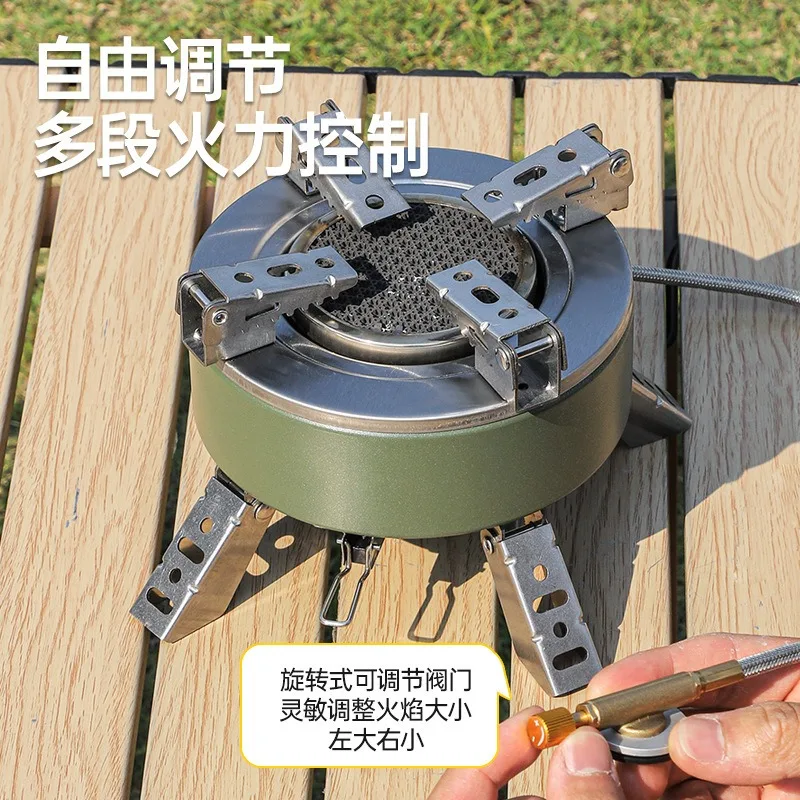 Outdoor portable energy-gathering heating cassette stove picnic camping boiling water cooker high-power tea stove new