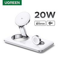 UGREEN MFi for Magsafe 20W Wireless Charger Stand Qi2 15W Magnetic Charging Station For iPhone 16 Pro Max For Apple Watch AirPod