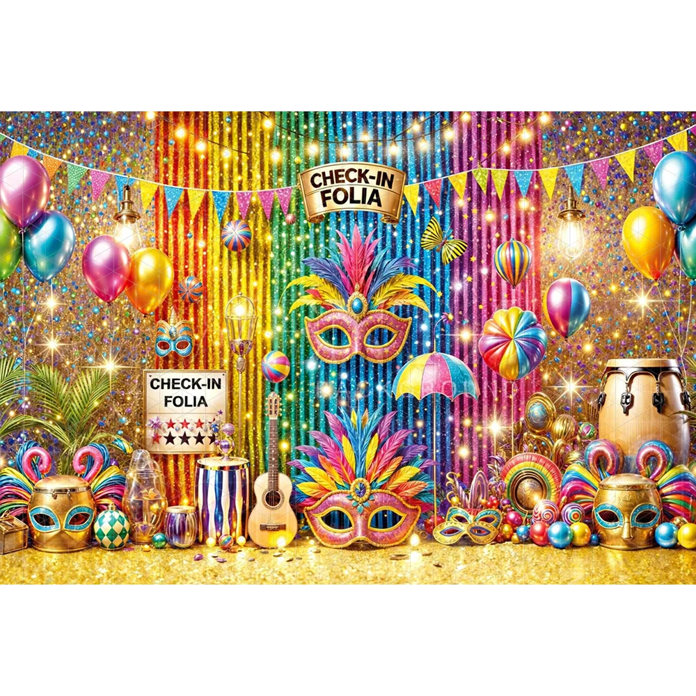 Carnaval Circus Backdrops Kids Adult Photography Props Festival Events Dionysia Balloons Masked Ball Backgrounds