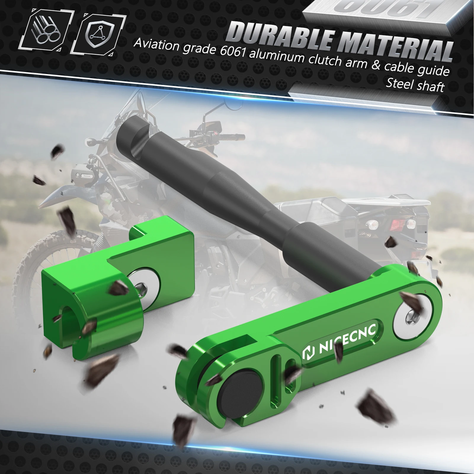 لكاواساكي 2008-2024 KLR650 KLR 650 واحد إصبع مخلب الذراع صالح 2009 2010 2011 2012 2013 2014 2015 2016 2017 2018 2019 2020 2021