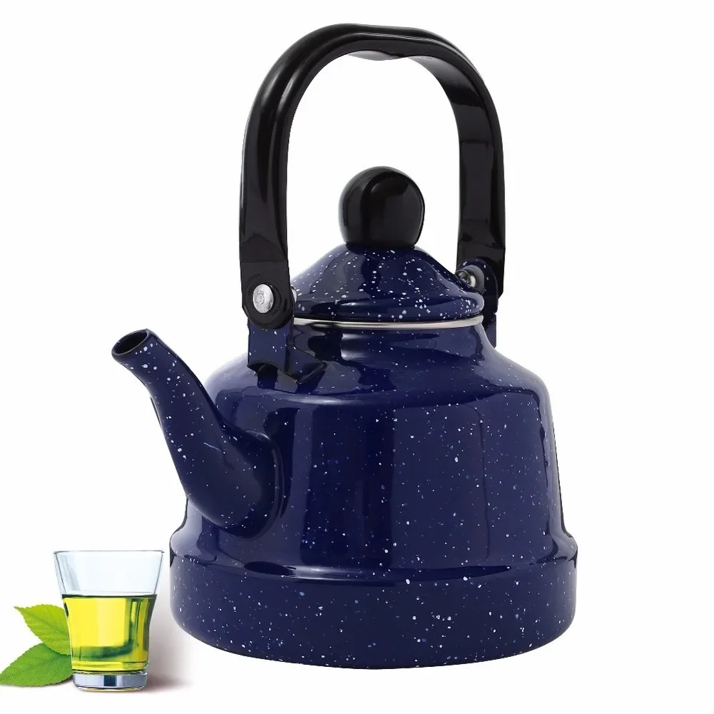 

Pure Blue Water Jug, Enamel Flower Kettle, Electromagnetic Tube, Health Tea Kettle, Hot and Cool, 1.0L, 1.7L, 2.5L