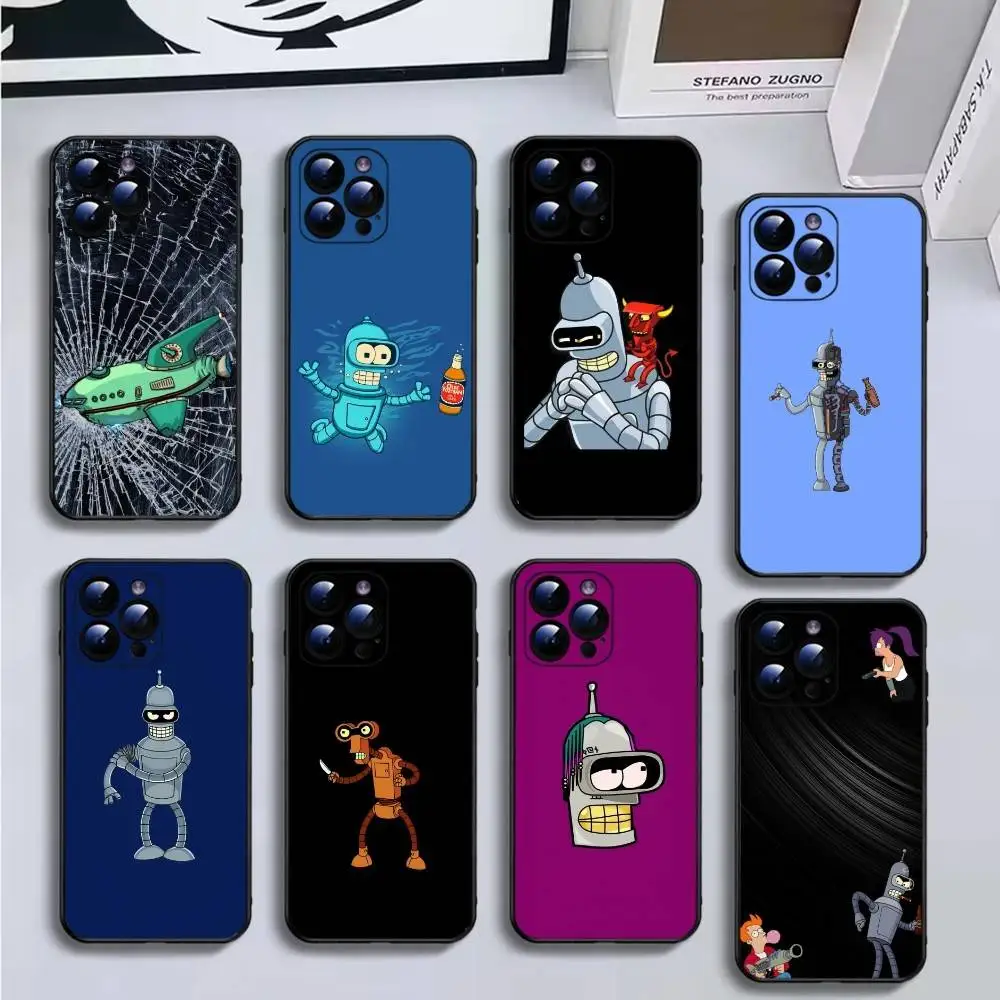 

Futurama Anime B-Bender Phone Case For iPhone16,15,14,13,12,11 Plus,Pro Max,XS,X,XR,SE,Mini,8,7,Soft Black Cover