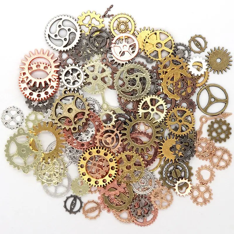 1 Set 100g Plating Alloy Gears Mechanical Watch Core Gears Mobile Phone Case Gear DIY Toys Accessories Power Transmission Parts