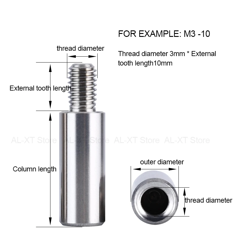 304 Stainless Steel Hex Standoff Male/Female Pillar Stud Board Computer PCB Spacer Single Head Column M2 M2.5 M3 M4 M5 M6 M8 M10