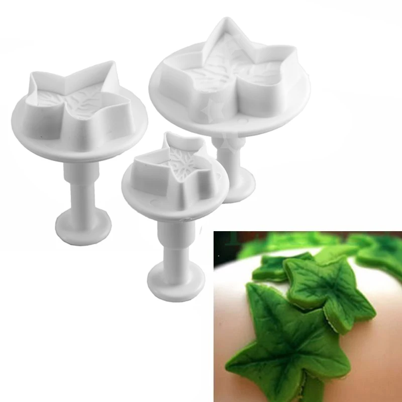 plunger cookie cutters 3pcs/set Fall Autumn Stem Maple Leaf /Icy Leaf Shape Cake Baking Decorating Tools Diy
