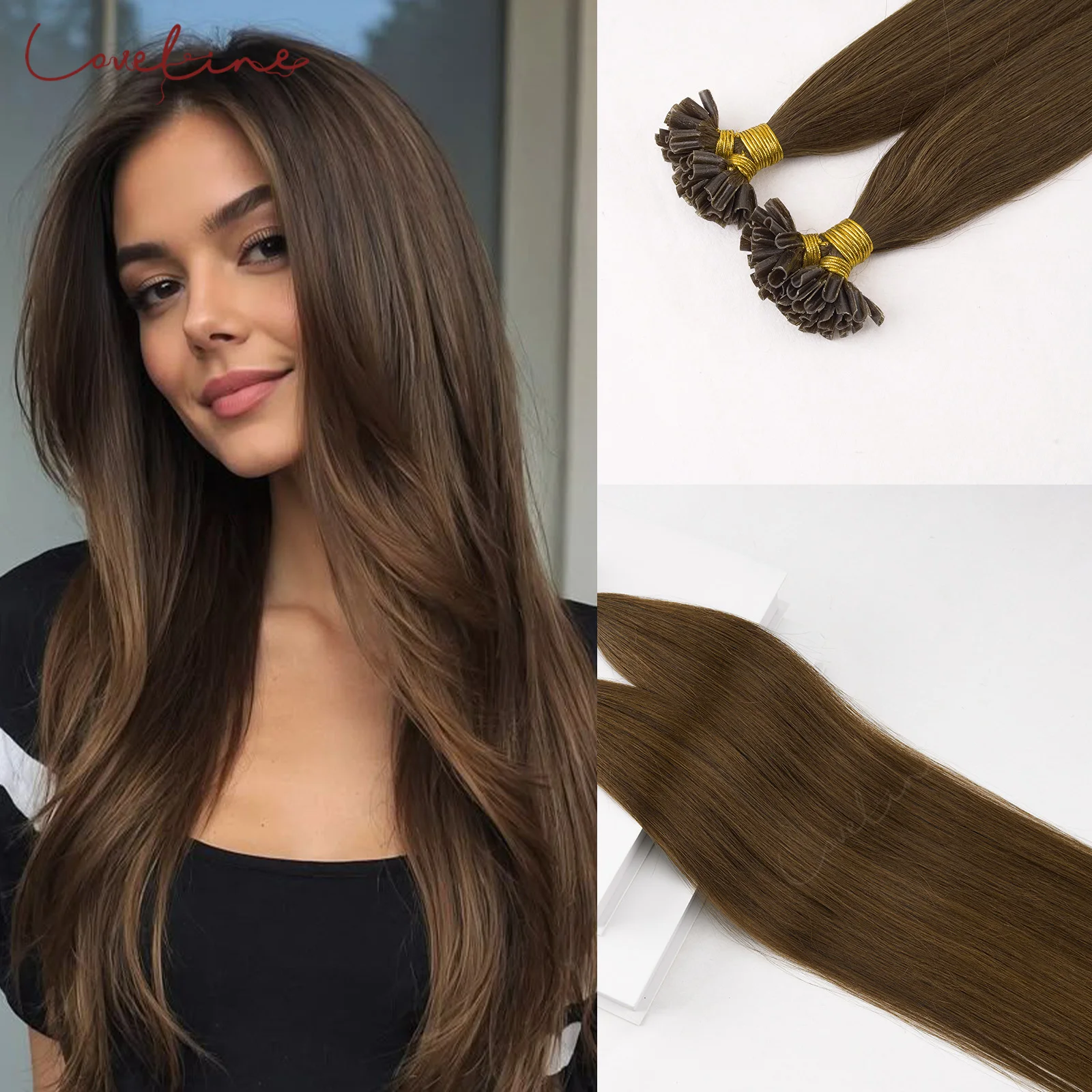 Real Remy Human Hair U Tip Extensions Natural Straight Keratin Prebonded Fusion Nail Tip Hair 1g/s 50pcs New Hairpiece for Women