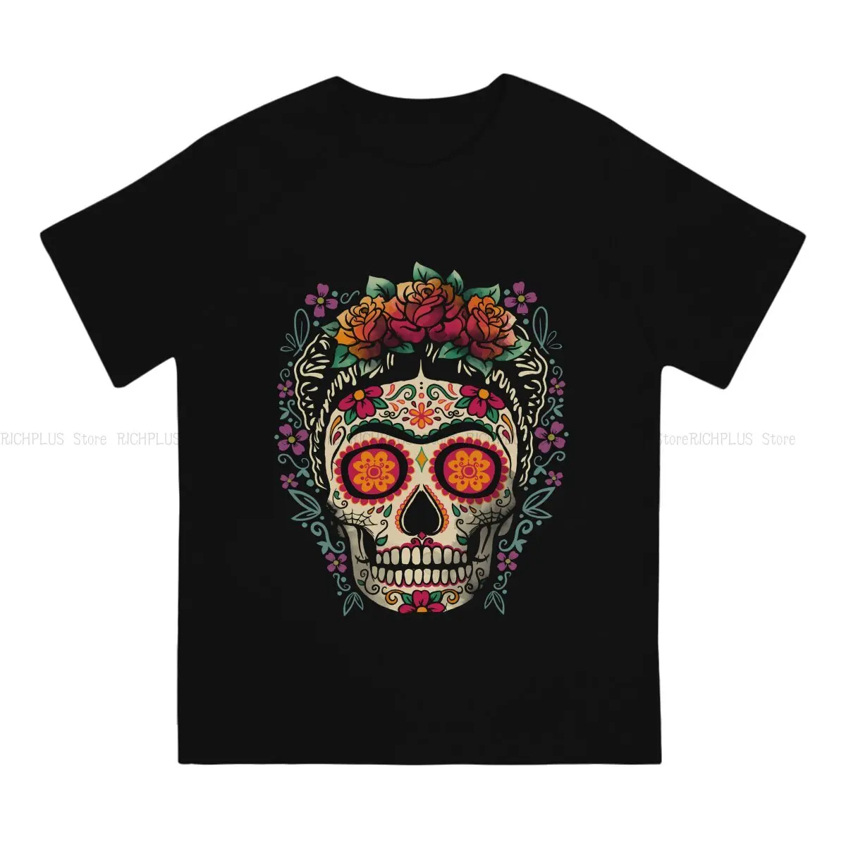 Frida Calavera Hip Hop TShirt Mexico Skull Leisure T Shirt Newest Stuff For Men Women