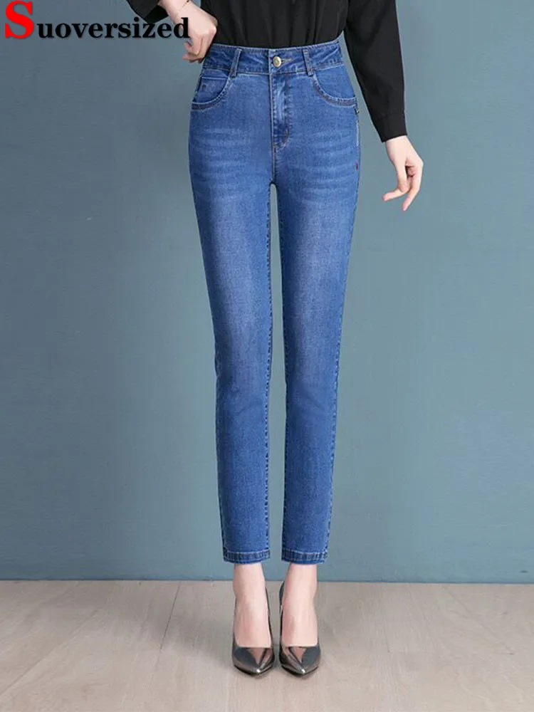 Skinny Hight Waist Pencil Jeans Woman Oversize 5xl Stretch Causal Denim Pants Spring Korean Streetwear Vintage New Kot Pantolon