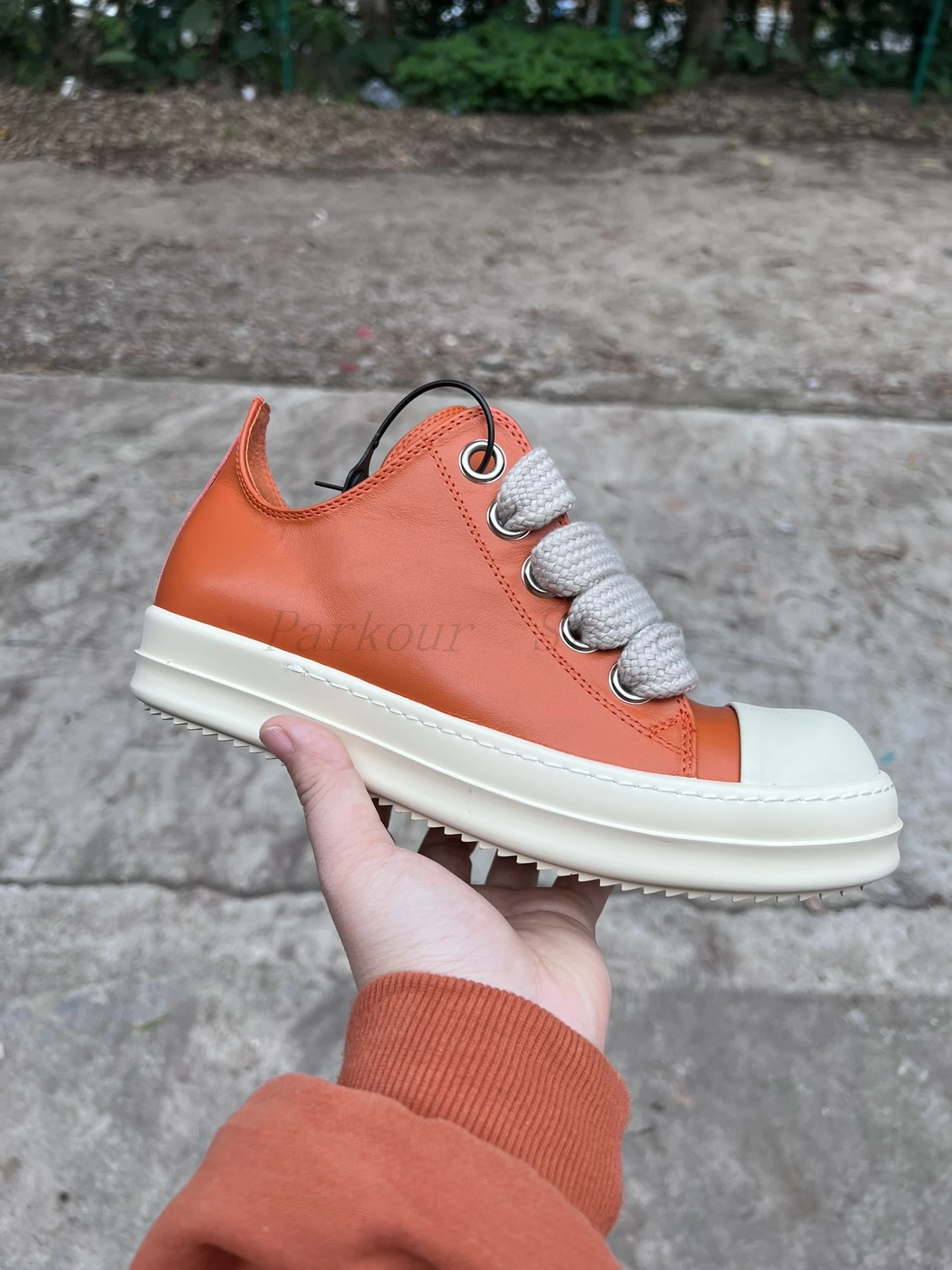 

Оранжевые грубые шнурки из воловьей кожи для мужчин и женщин, повседневная спортивная качественная модная обувь с большими мозолями и низким вырезом