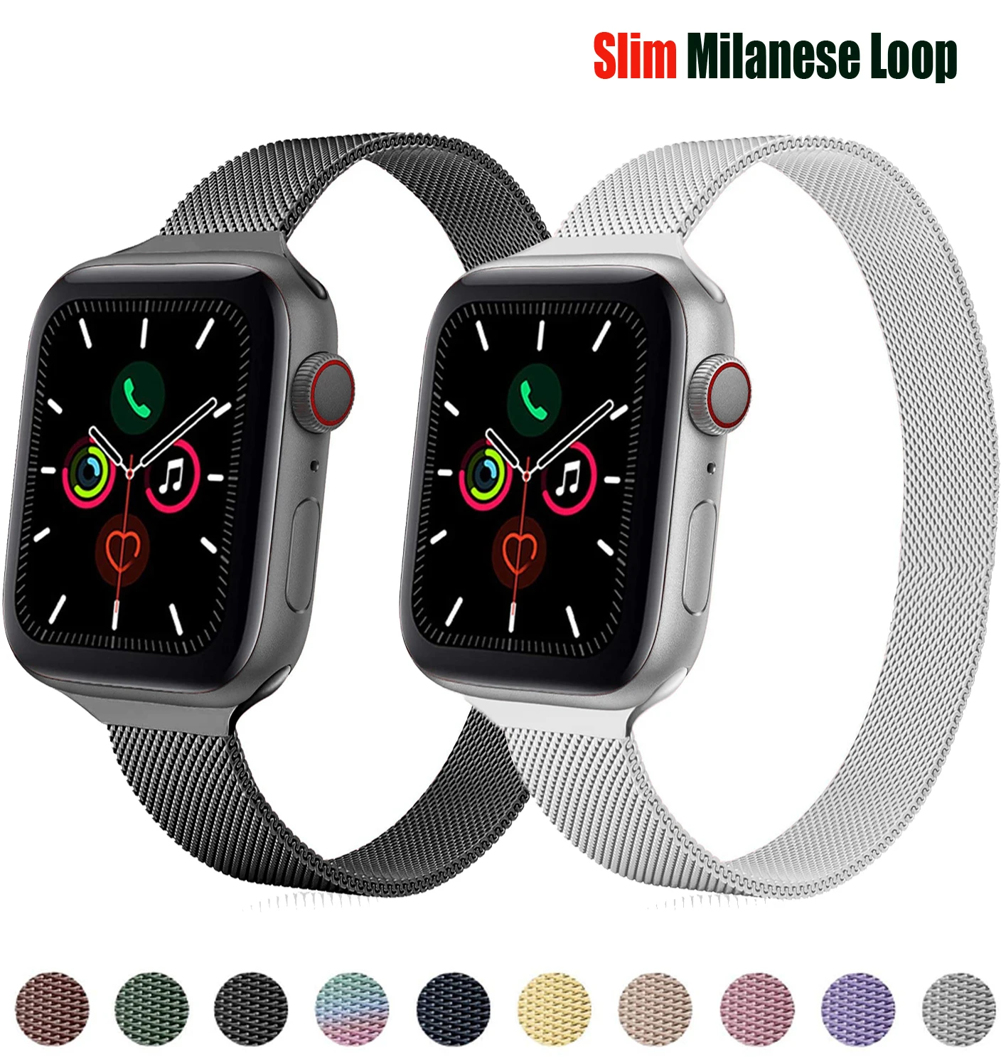 

Тонкий ремешок для Apple Watch Band 40 44 мм 38 мм 42 мм Ремешок для часов из нержавеющей стали с магнитной петлей iwatch series Band 3 4 5 6 7 se 41 45