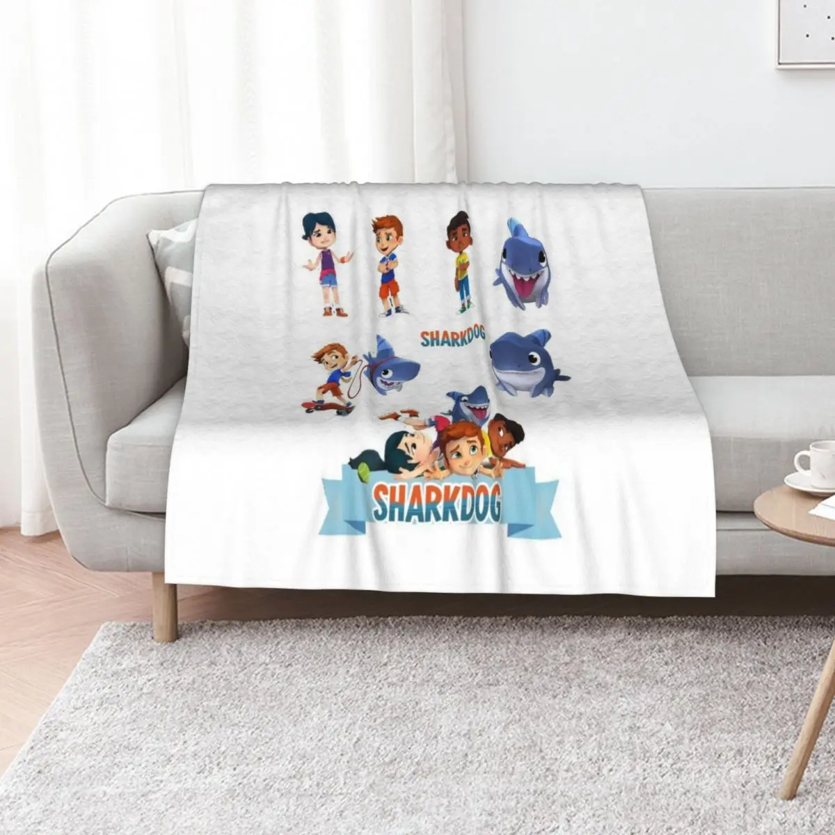 

sharkdog pack Throw Blanket Decorative Throw Thermal Luxury St Soft Plush Plaid Blankets