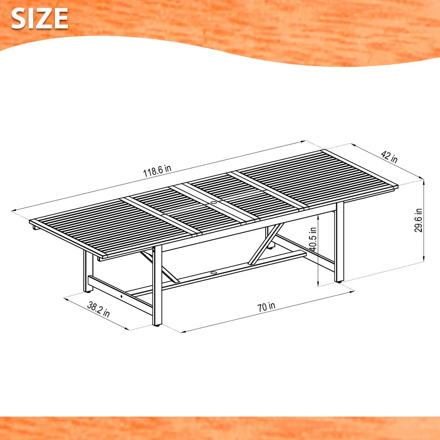 Eucalyptus Extendable Outdoor Dining Set 11 Piece Patio Furniture White & Brown, Customized