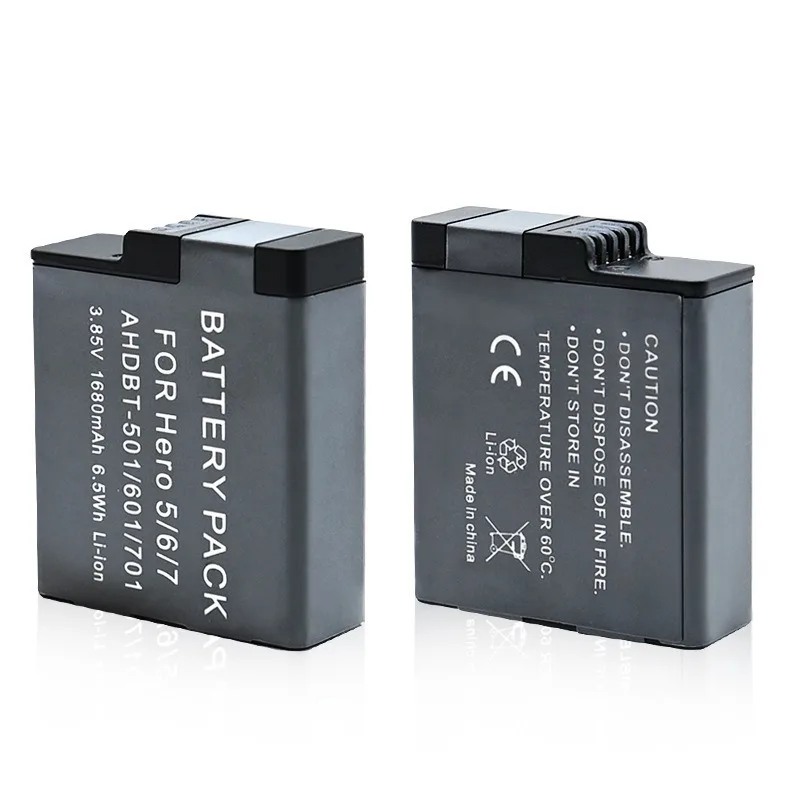 Bateria GoPro AHDBT-501 601 701 para GoPro Hero7 6 5 para bateria de câmera de ação