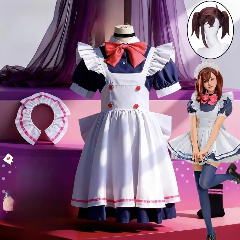 

Ayase Momo Cosplay Costume Maid Dress Jk Uniform Wig Set for Women Girls Anime Fantasy Outfits Halloween Party Carnival Suit