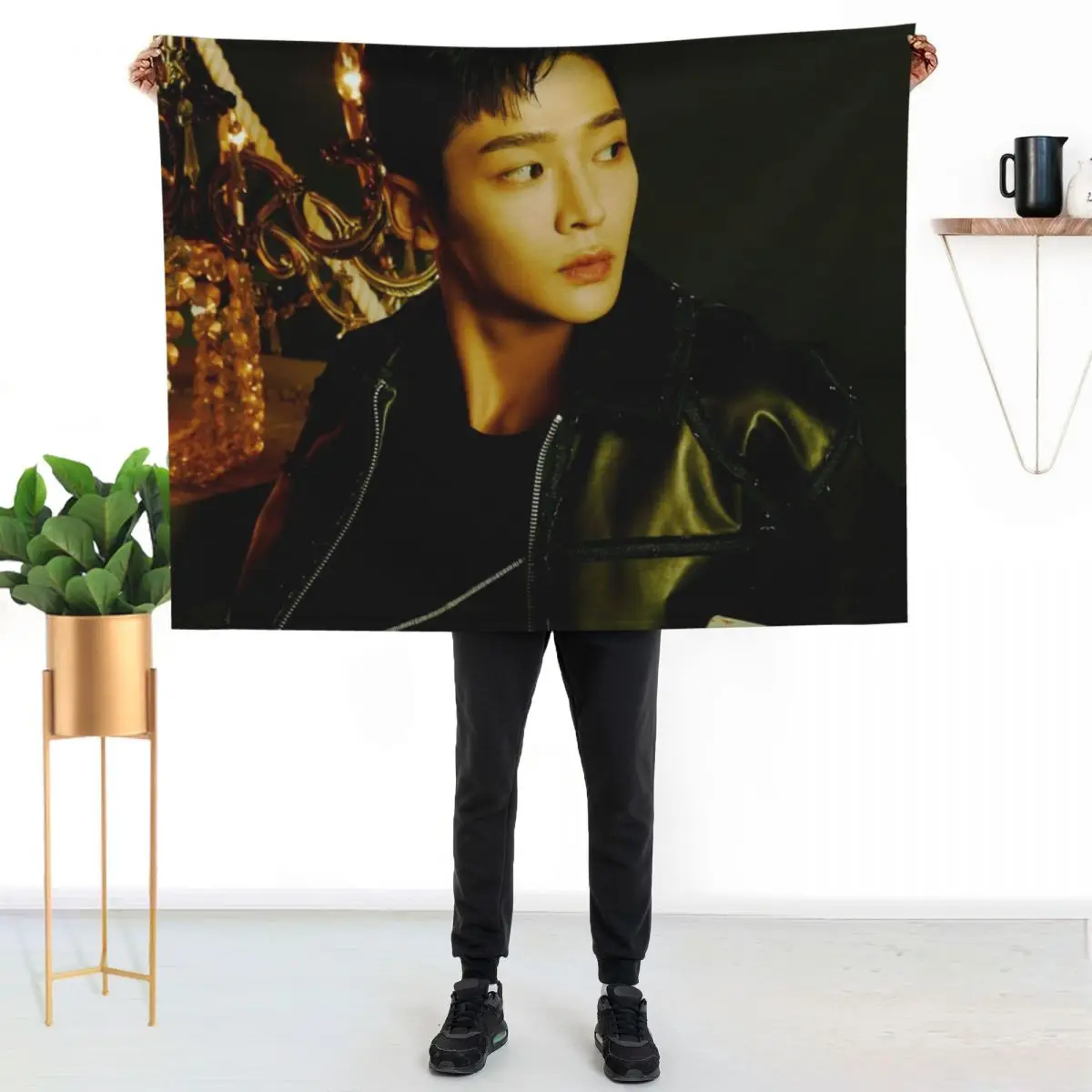 SF9 Rowoon Rumination Connect ver. Throw Blanket Large Polar Flannel Fabric bed plaid funny gift Bed covers Blankets