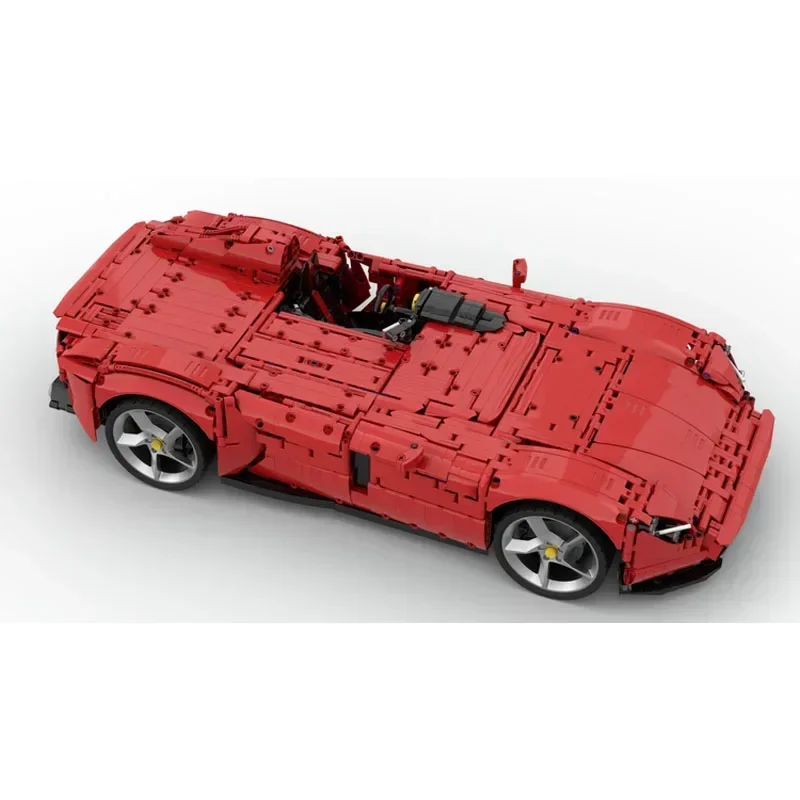 MOC-160768 Red New Supercar 1:8 Assembly Splicing Building Block Model 3587 Building Block Parts Kids  Birthday  Toy  Gift