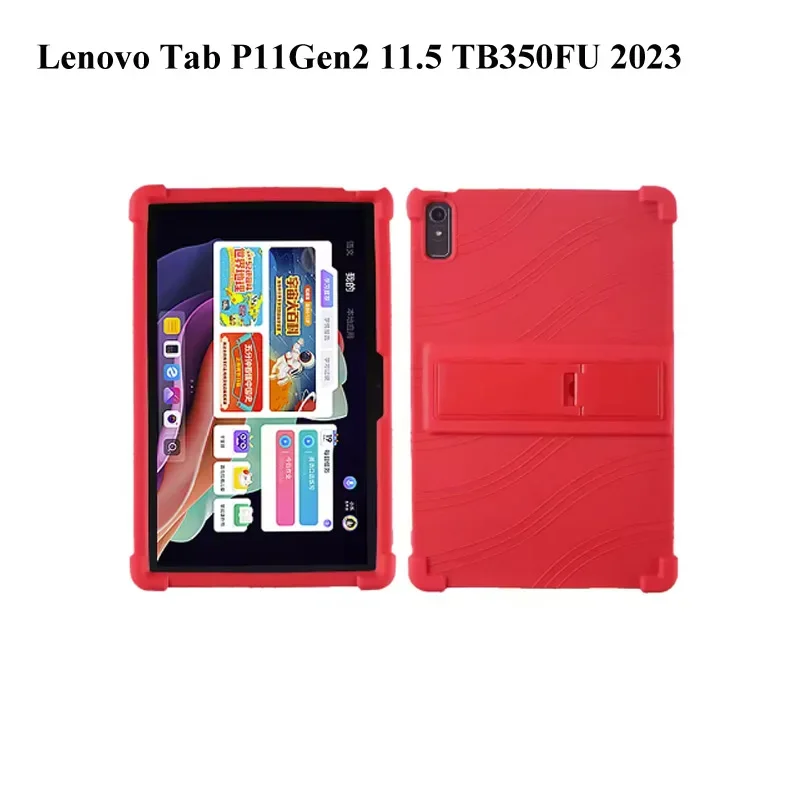 For Lenovo Tab P12 Y700 K11 Plus M11 M10 Plus P11 Gen2 M8 M9 Kids Rainbow Silicone Case Adjustable Stand Shockproof Tablet Cover