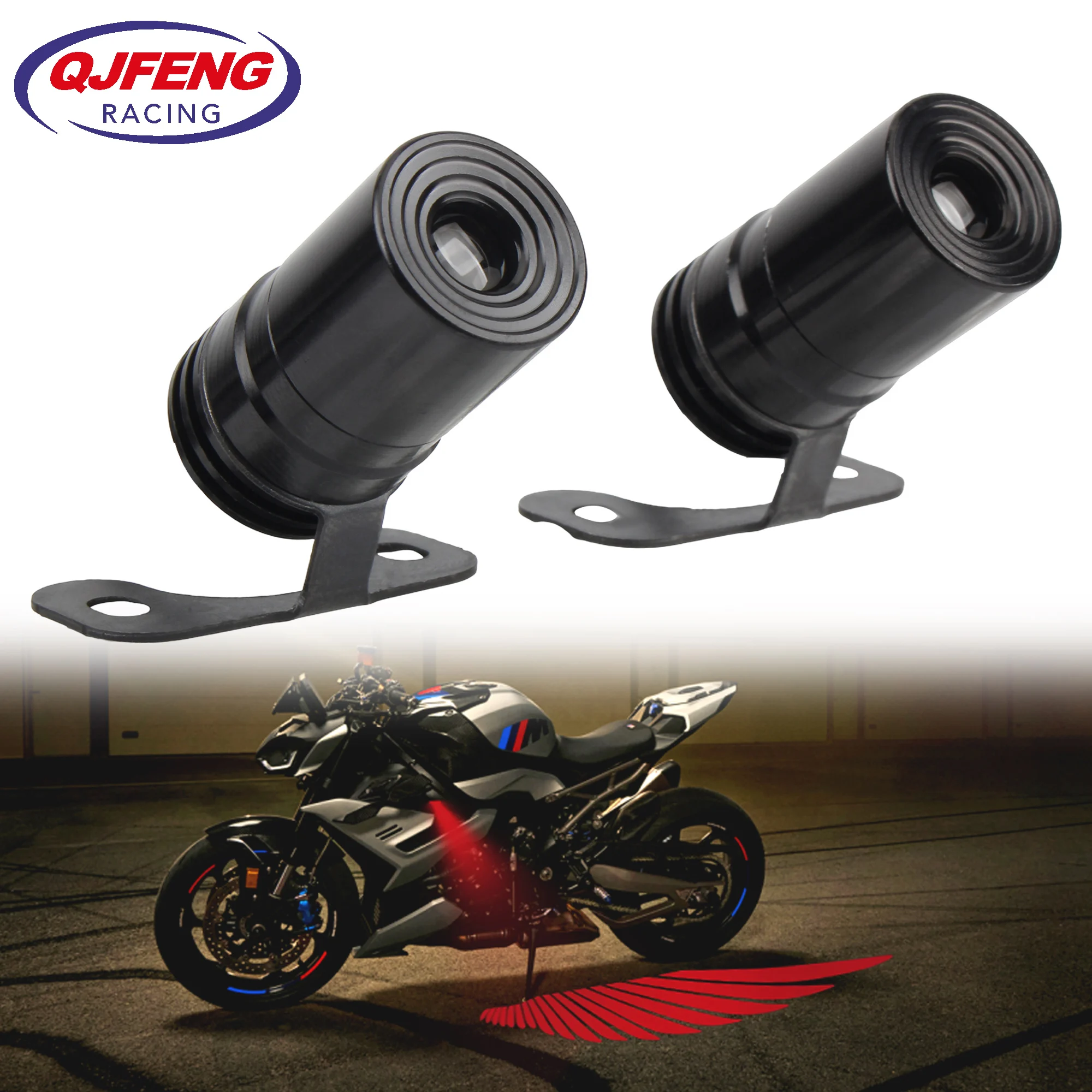 

Motorcycle LED Underbody Lights Angel Wings Welcome Light Scooters Modified Accessories Electric Bike Decorative Lamp Parts