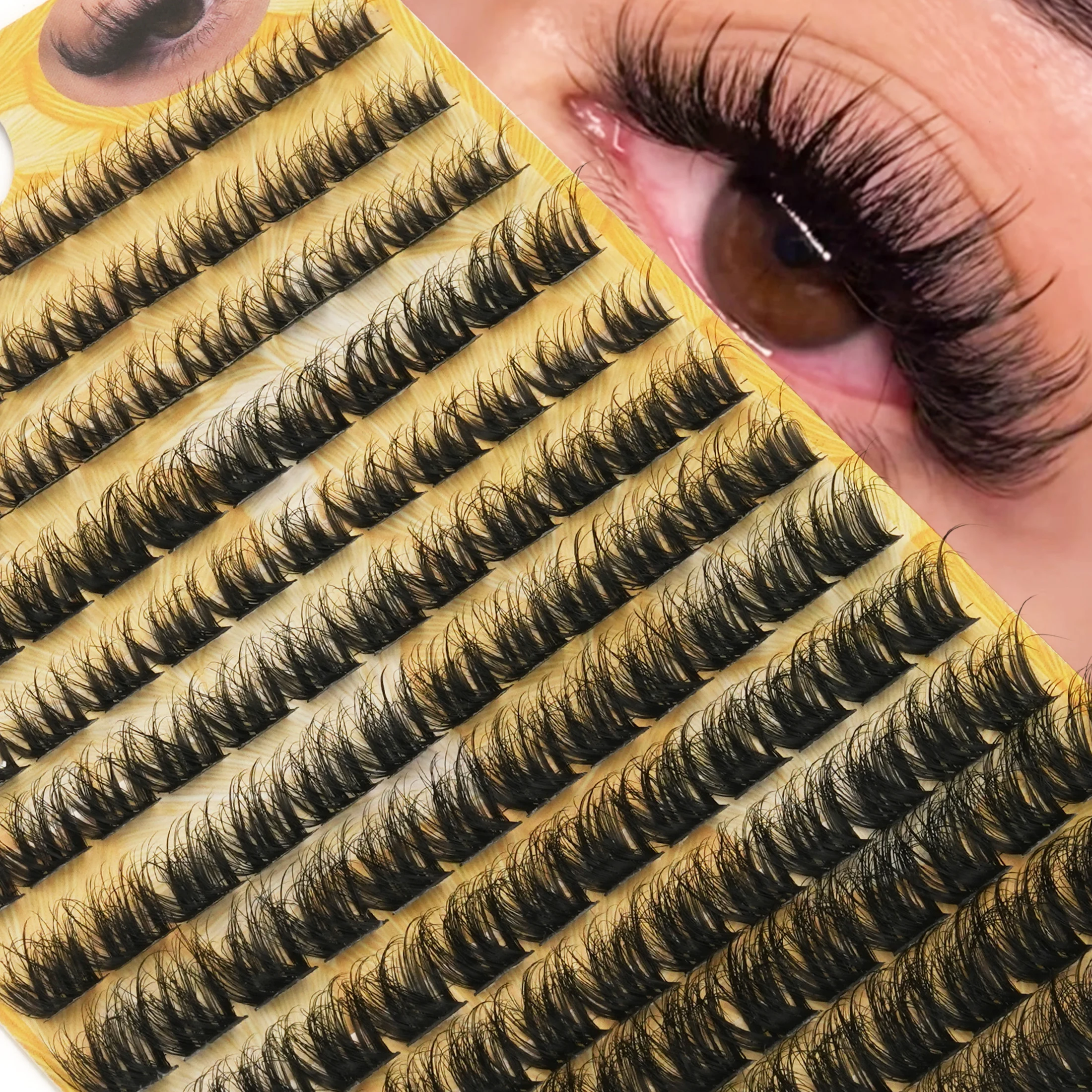 D Curl Lash Clusters Fluffy Fox Eye Individual False Eyelashes Faux Mink DIY Eyelash Extensions Soft Reusable Cluster Lashes