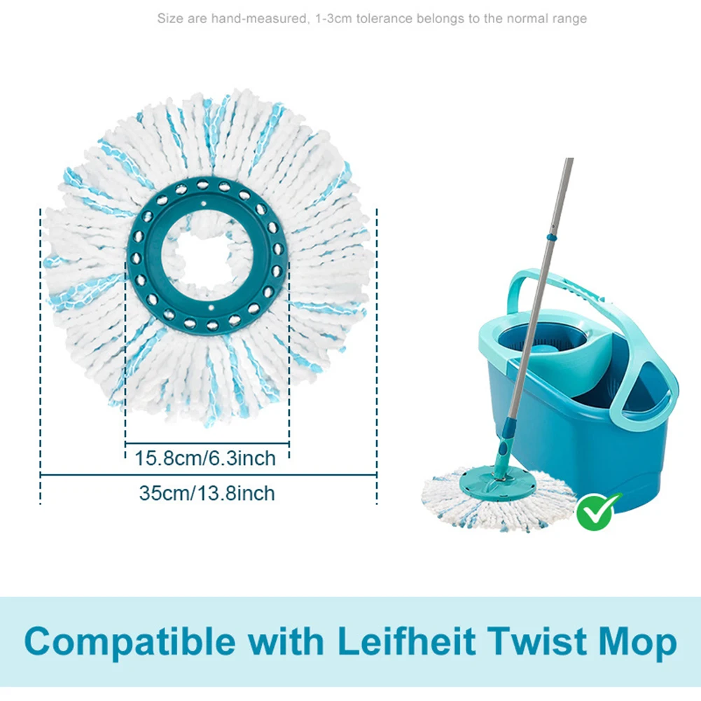 2 Pcs Mop Replacement Heads For Leifheit Heads Clean Disc Mop Micro Duio For All Types Of Floors 52115