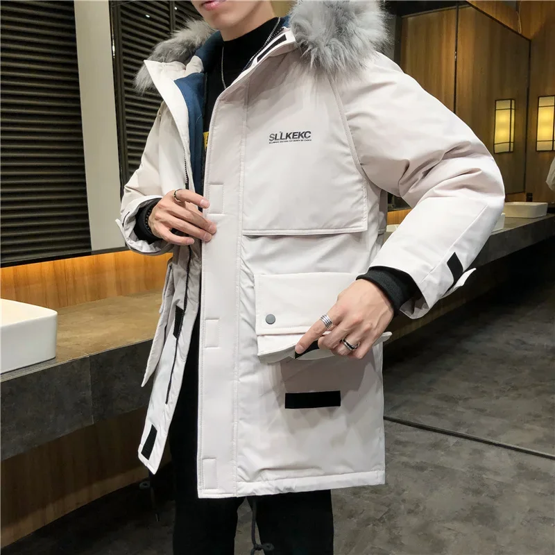 Winter Men Warm Parkas with Fur Collar Outdoor Sports Coat Mens Casual Windproof Hoodie Coats Jackets jaqueta masculina inverno