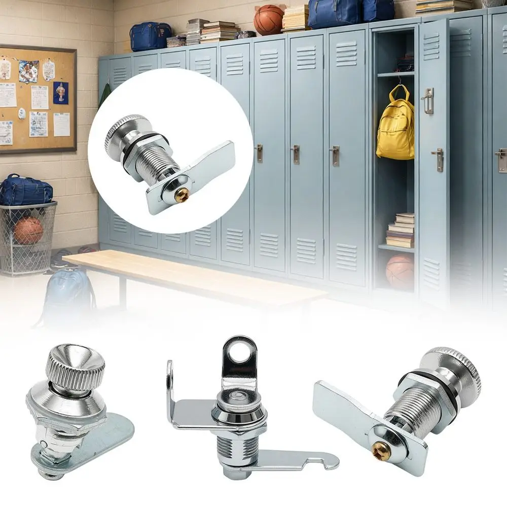 Chrome Finish Distribution Box Lock Zinc Alloy Multi-purpose Cabinet Lock Thumb Operated Cylindrical Lock Hardware Lock