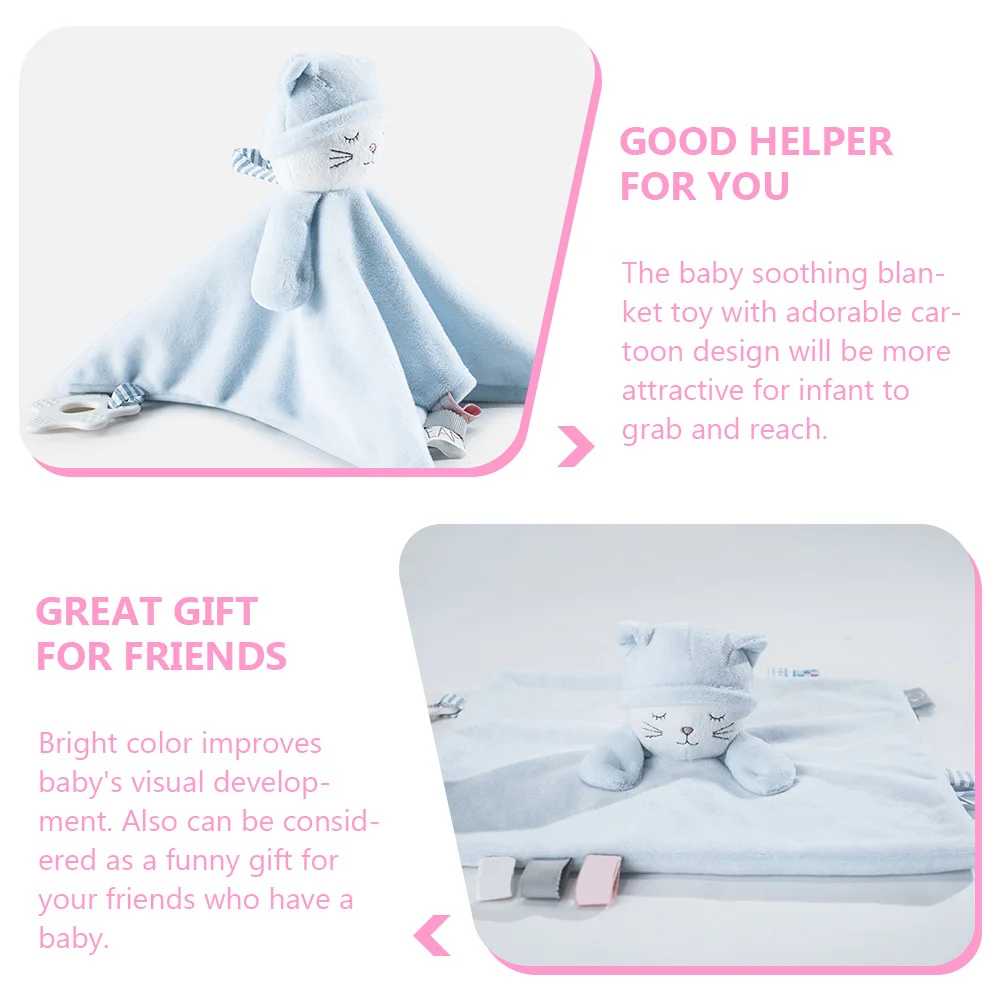

Baby Appeasing Blanket Adorable Design Comfortable Pacifying Towel Infant Soothing Security Blanket Bright Color